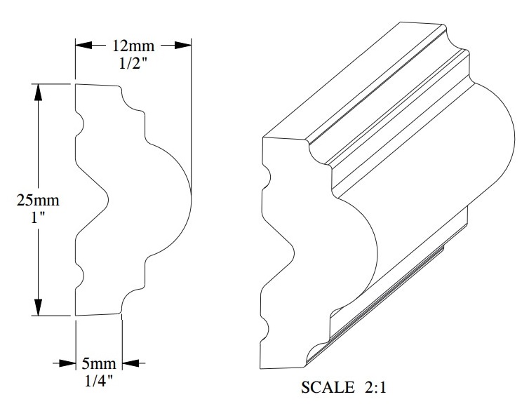 Гибкий молдинг под покраску Orac Decor Select PX103F 2000×25×12