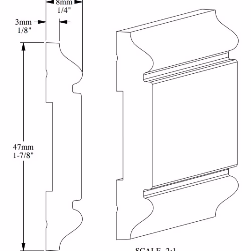 Гибкий молдинг под покраску Orac Decor Select PX144F 2000×47×8