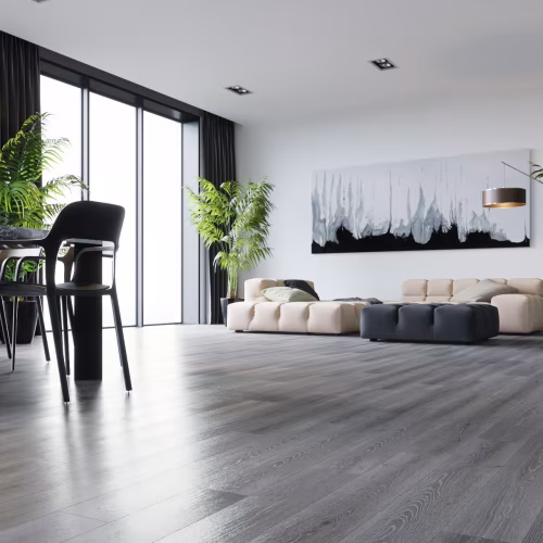 Кварцвиниловый SPC ламинат Fargo Comfort Дуб Серый Иней 379-1 1220×180×4