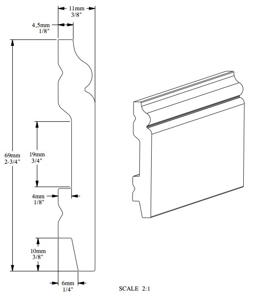 Плинтус под покраску гибкий Orac Decor Select SX165F 2000×69×11