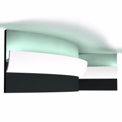Потолочный плинтус под покраску гибкий Orac Decor Modern Antonio C373F с подсветкой 2000×50×80