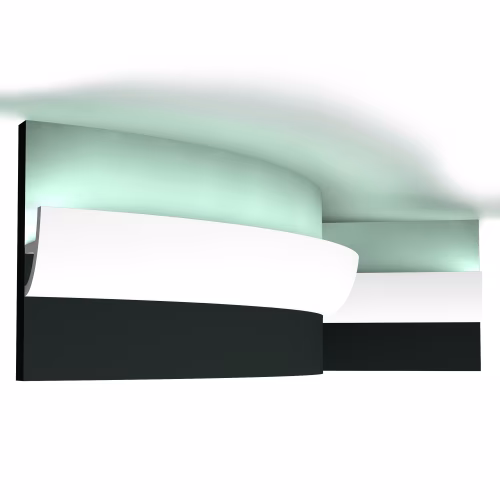 Потолочный плинтус под покраску гибкий Orac Decor Modern Antonio C373F с подсветкой 2000×50×80