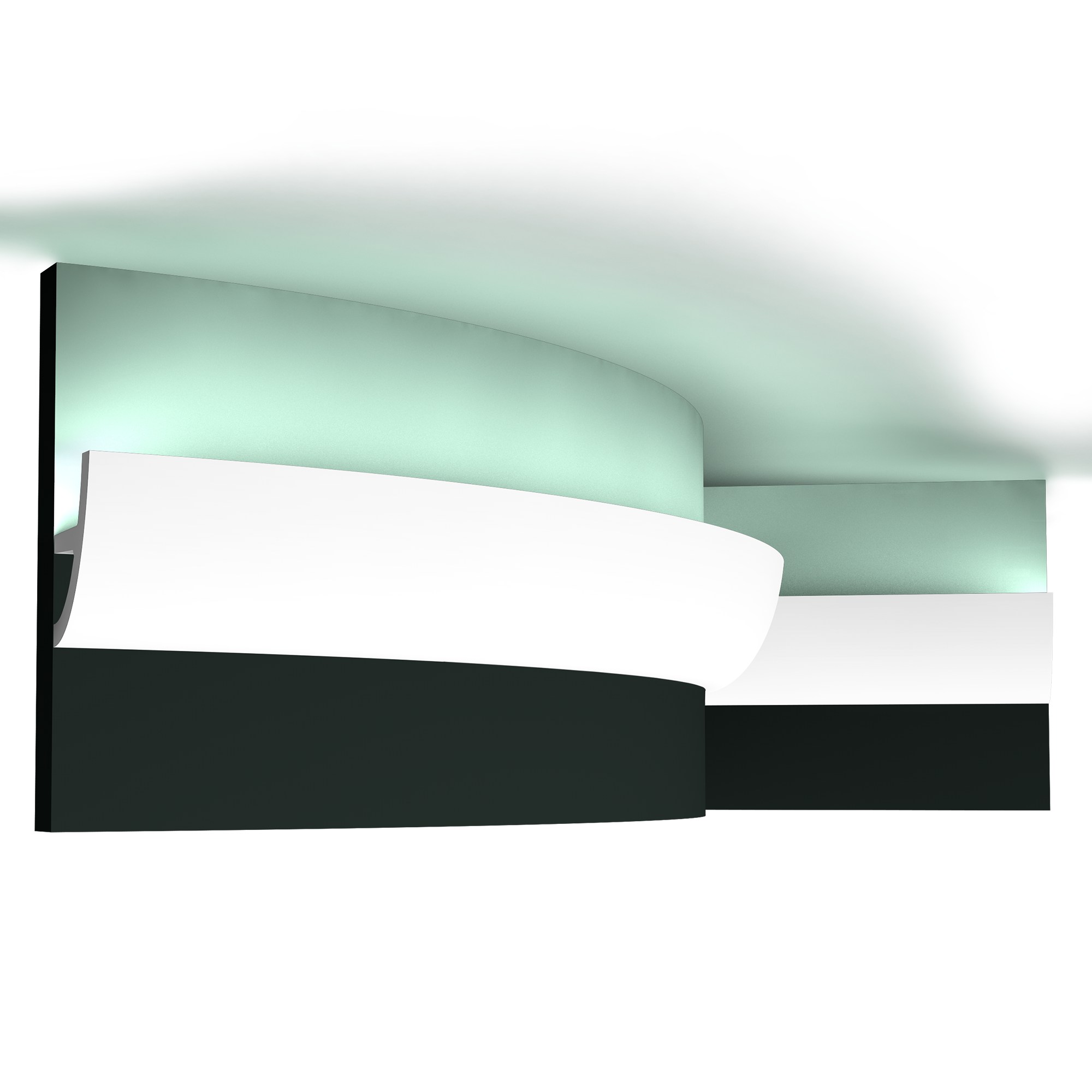 Потолочный плинтус под покраску гибкий Orac Decor Modern Antonio C373F с подсветкой 2000×50×80