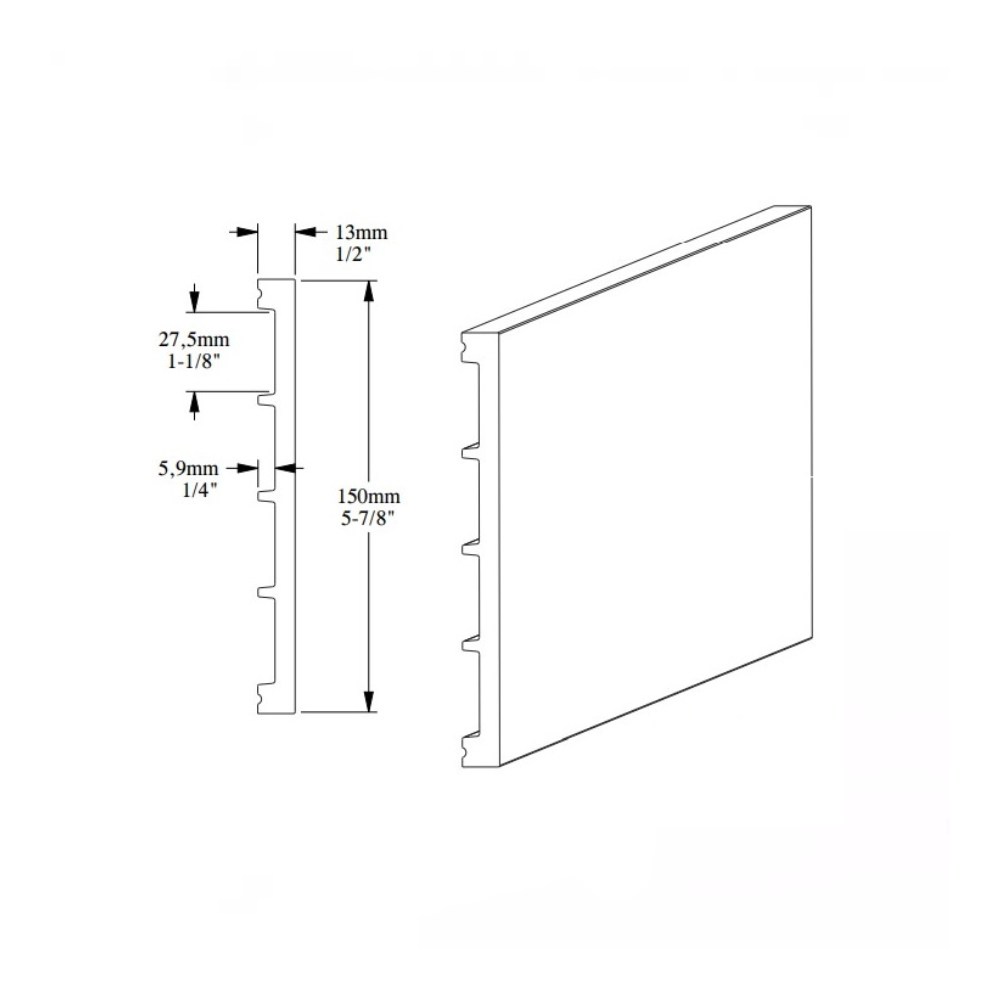 Плинтус под покраску Orac Decor Fundamentals SX168 2000×151×14