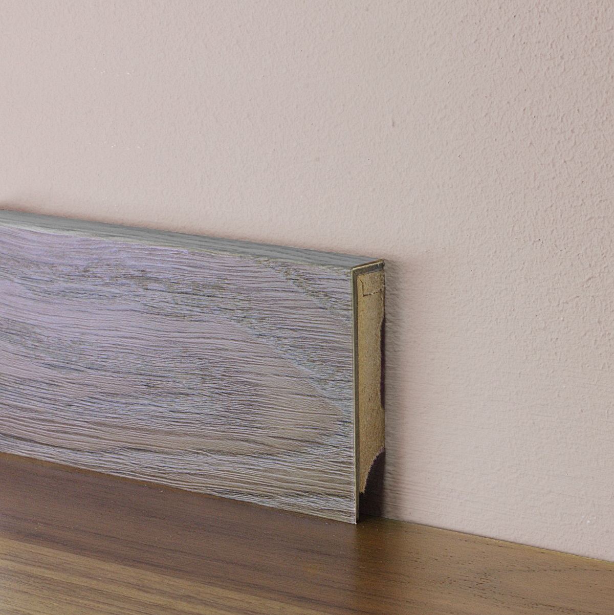 Плинтус МДФ виниловый FineFloor Rich Дуб Лацио FF-1973/2073 2400×60×12,5 фото в интерьере