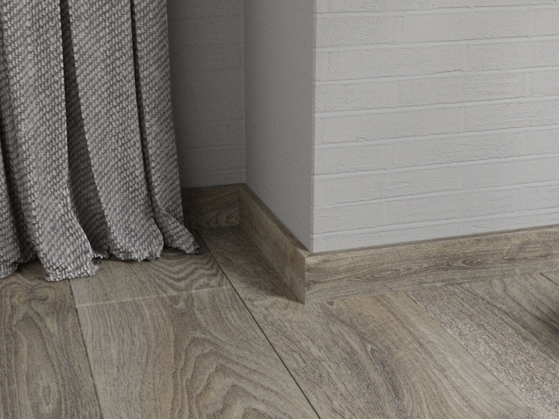 Плинтус МДФ виниловый FineFloor Rich Дуб Понца FF-1974/2074 2400×60×12,5 фото в интерьере