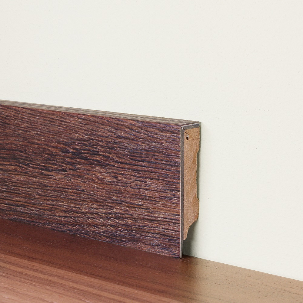 Плинтус МДФ виниловый FineFloor Wood Дуб Кале FF-1575/1475 2400×60×12,5 фото в интерьере