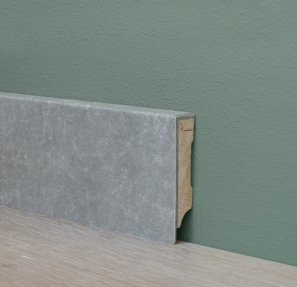 Плинтус МДФ виниловый FineFloor Stone Шато Де Лош FF-1559/1459 2400×60×12,5 фото в интерьере