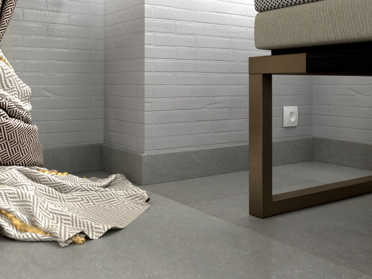 Плинтус МДФ виниловый FineFloor Stone Кампс-Бей FF-1588/1488 2400×60×12,5 фото в интерьере