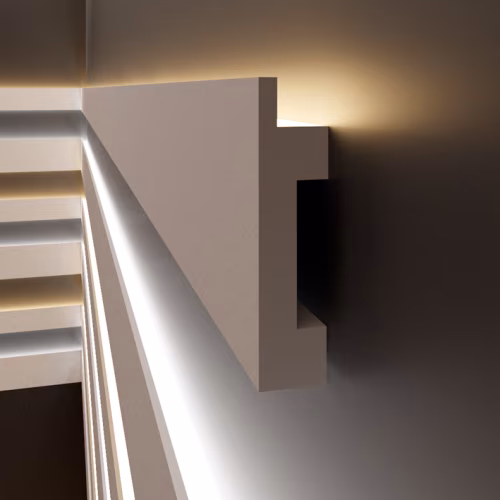 Молдинг под покраску Evrowood M07 LED с подсветкой 2000×120×18