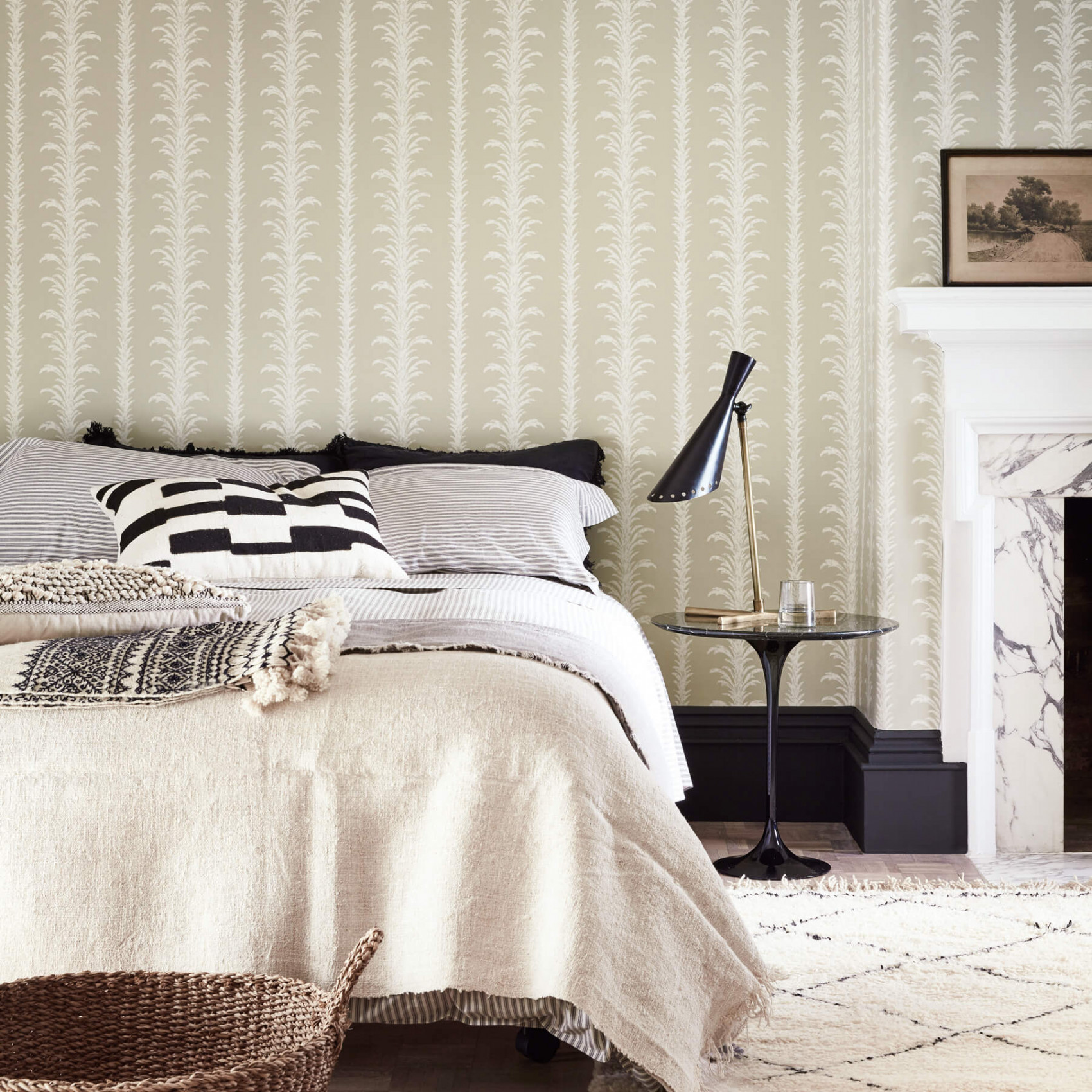 Обои Little Greene London Wallpapers V Lauderdale Stone 0256LASTONE фото в интерьере