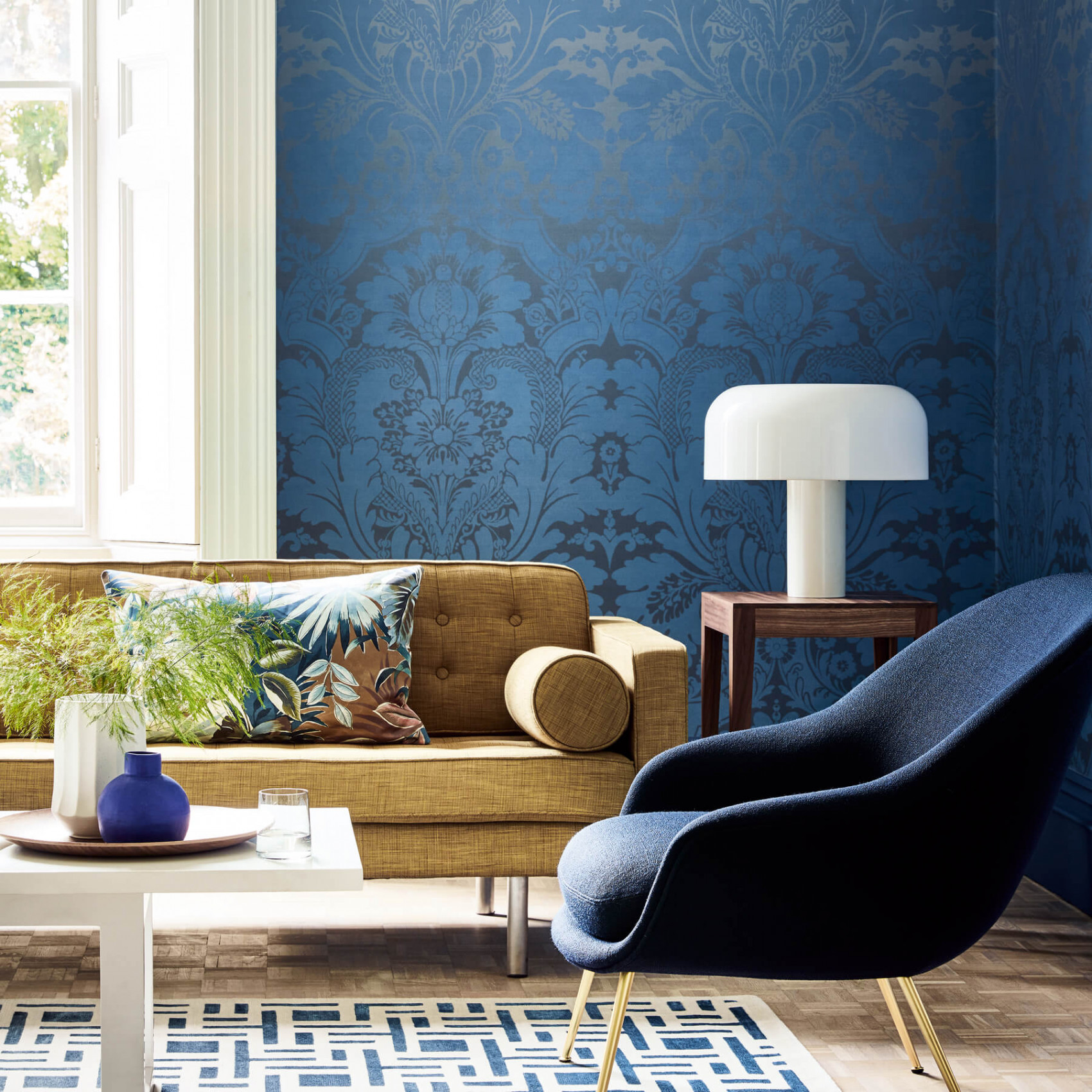 Панно Little Greene London Wallpapers V St Jamess Park Cobalt Fade 0256SJCOBAL фото в интерьере