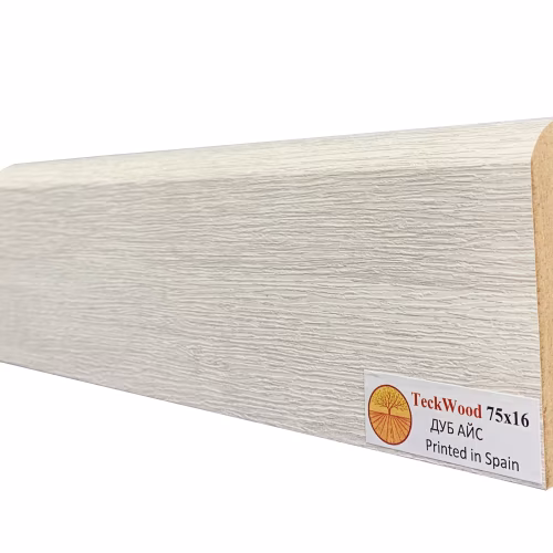 Плинтус МДФ ламинированный TeckWood Дуб Айс 2150×75×16