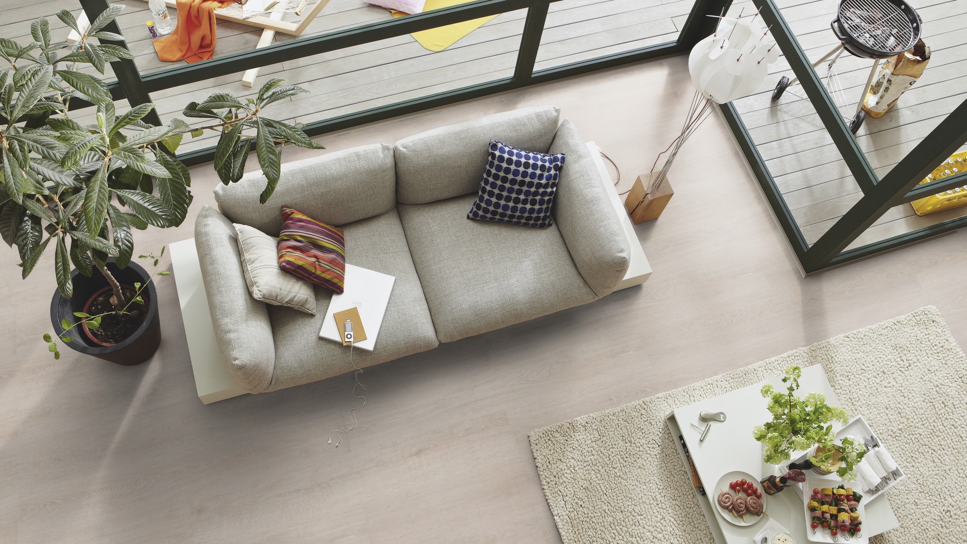 Ламинат Meister LD 150 Дуб Вайт лэйд White lyed oak 600017-1288198-06181 1288×198×8 фото в интерьере