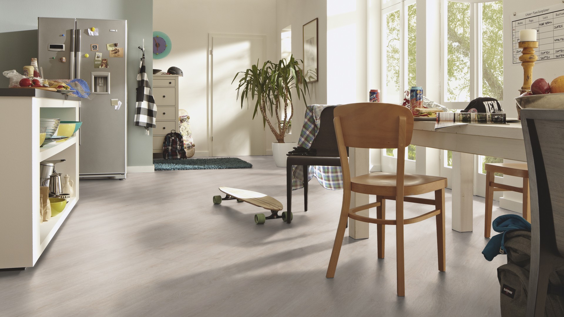 Ламинат Meister LD 150 Дуб Вайт лэйд White lyed oak 600017-1288198-06181 1288×198×8 фото в интерьере