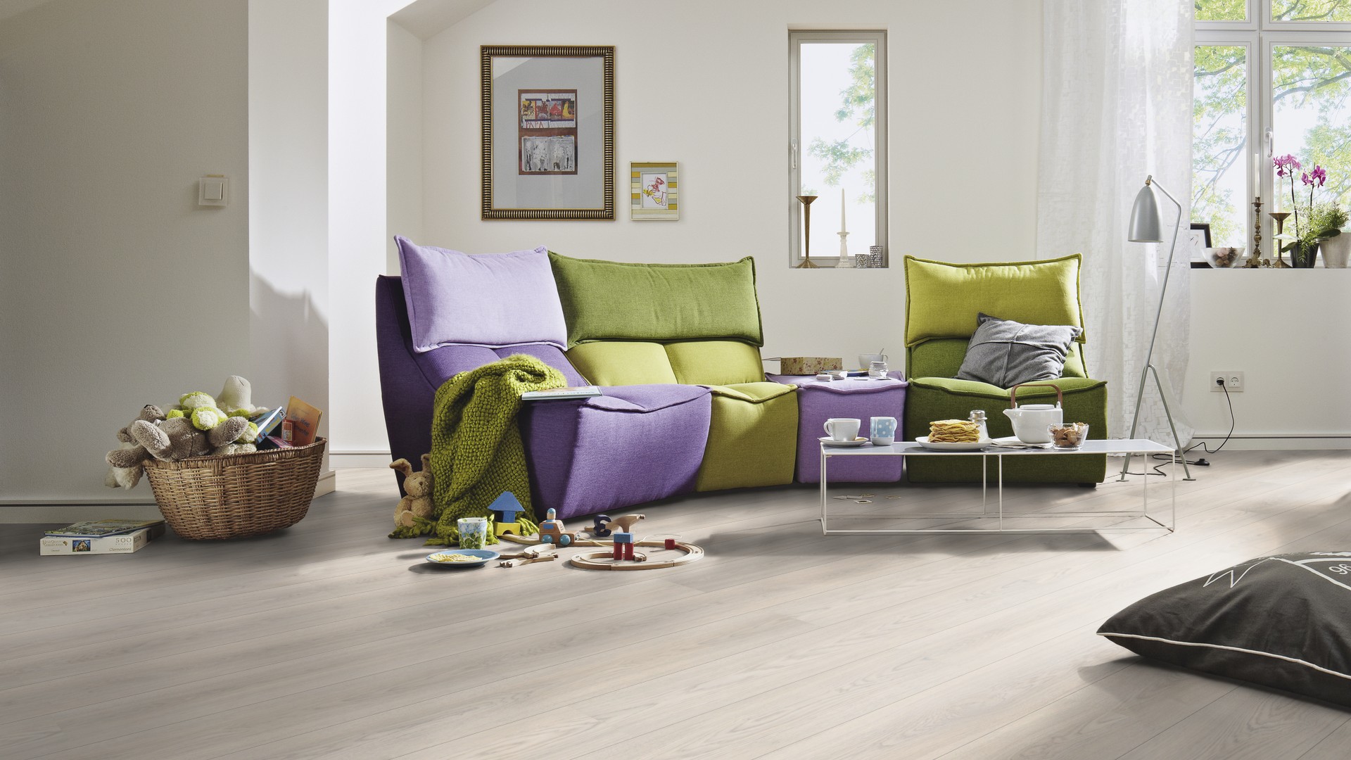 Ламинат Meister LD 150/6268 Дуб Марципан 1288×198×8 фото в интерьере