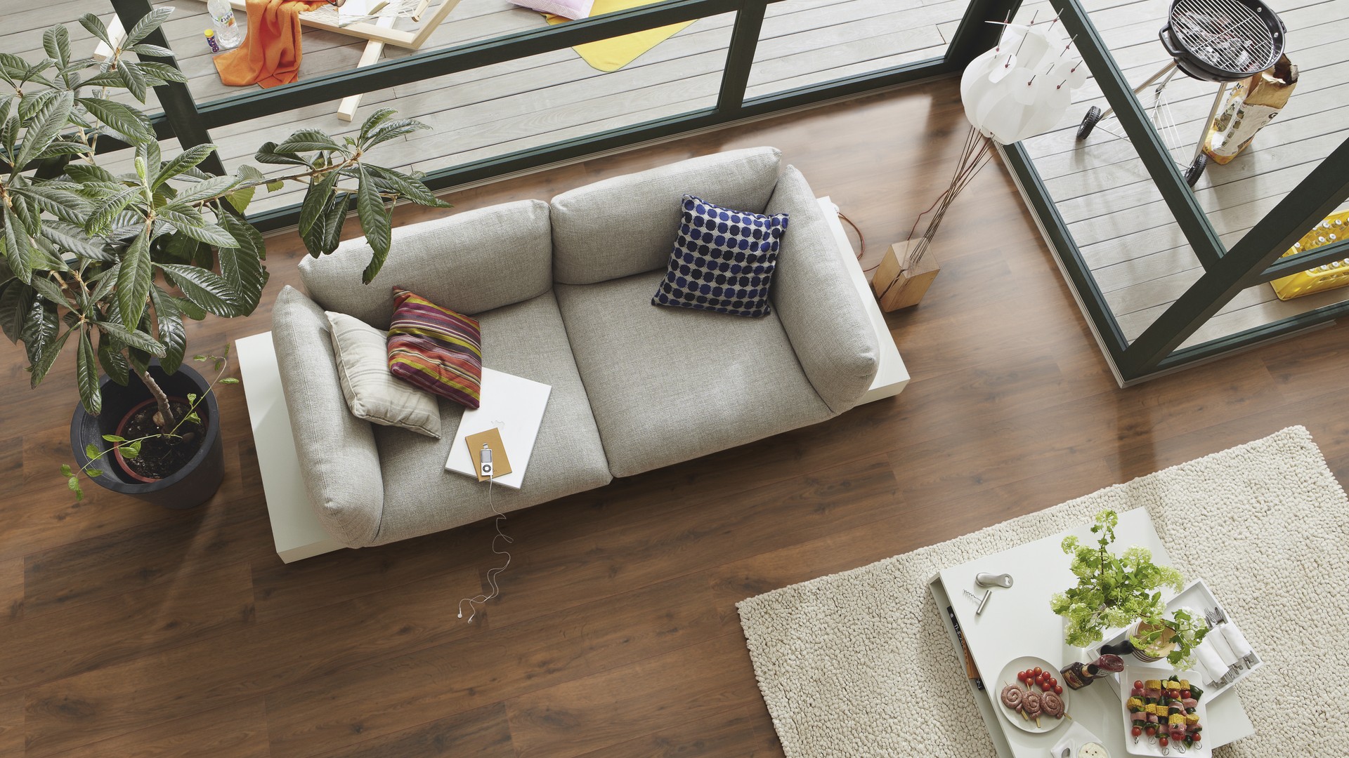 Ламинат Meister LD 150/6377 Дуб Кимзе коричневый 1288×198×8 фото в интерьере