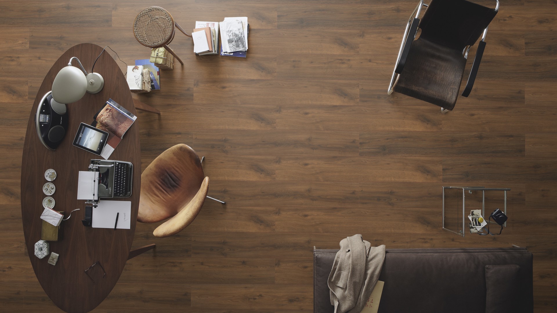 Ламинат Meister LD 150/6377 Дуб Кимзе коричневый 1288×198×8 фото в интерьере