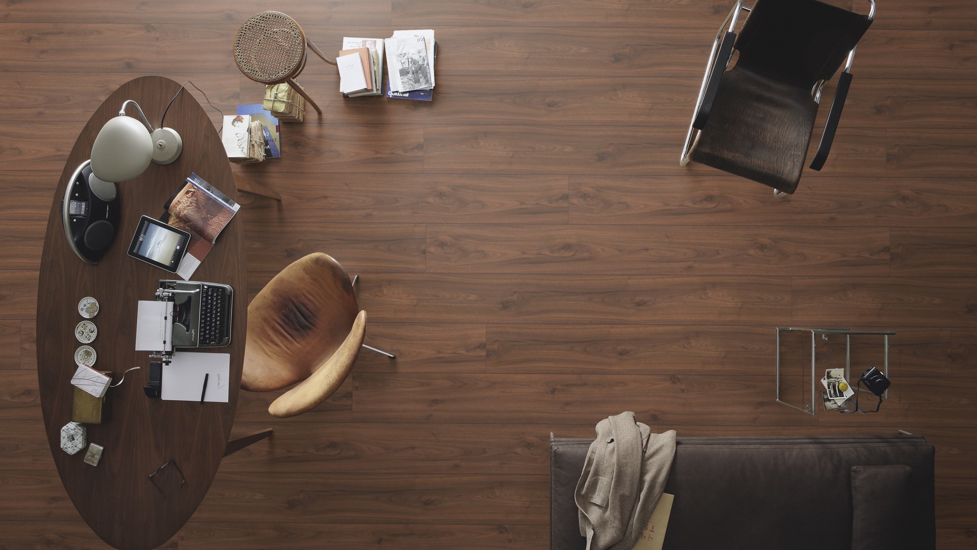 Ламинат Meister LL 150 Орех Аморе Amore walnut 600007-2052220-06389 2052×220×8 фото в интерьере