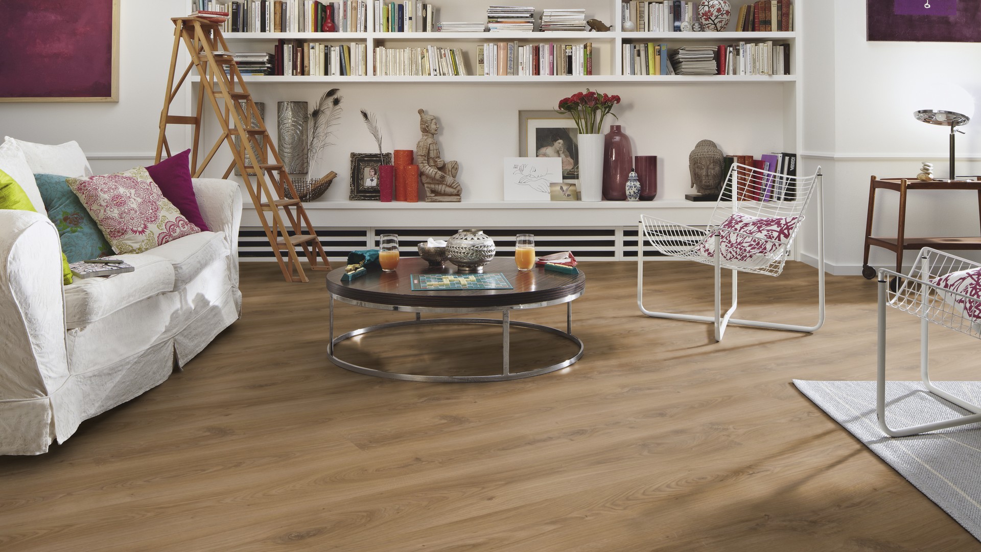 Ламинат Meister LL 250/6841 Дуб светлый замок 2052×248×10 фото в интерьере