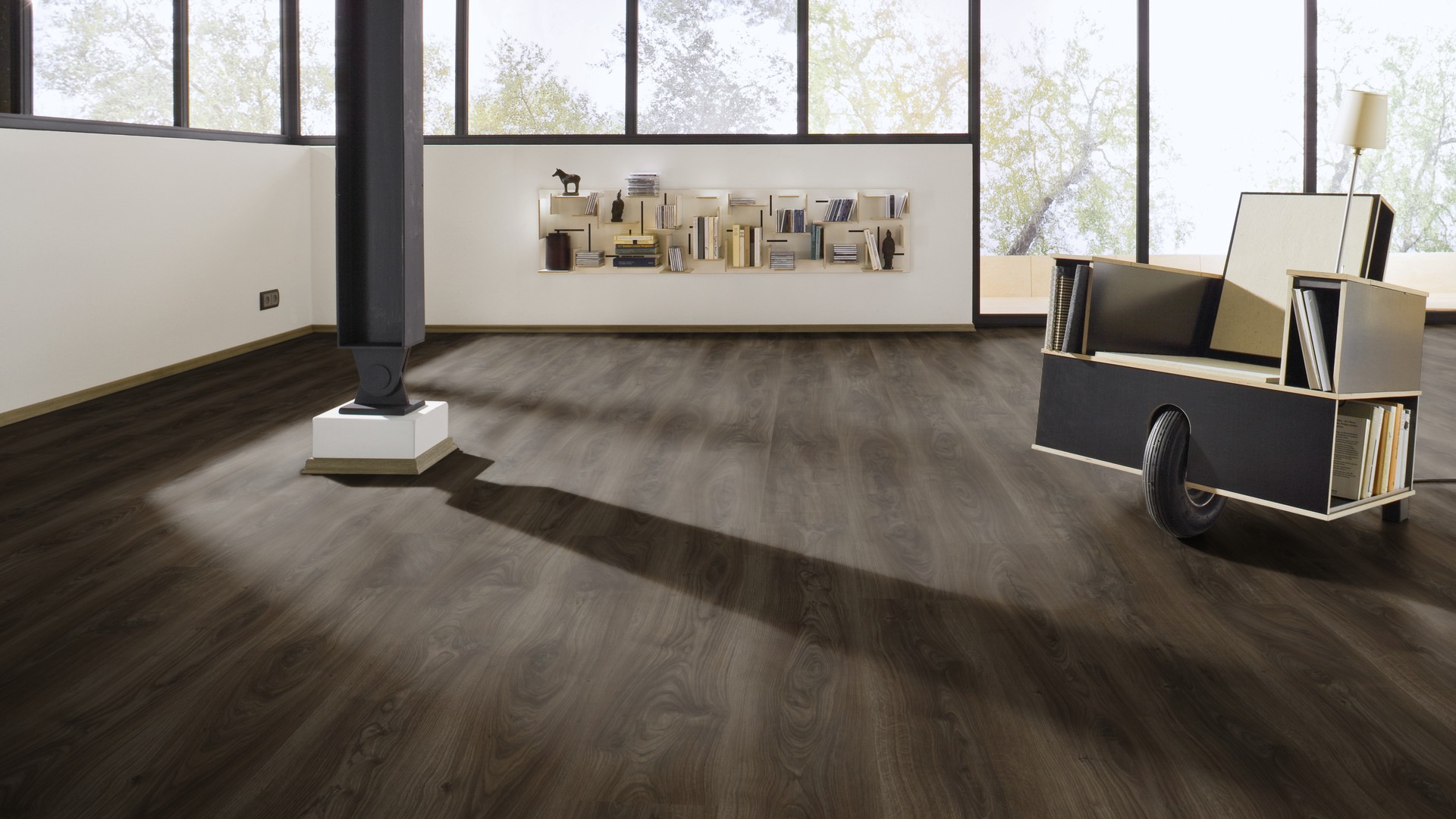 Ламинат Meister LL 250/6842 Дуб темный замок 2052×248×10 фото в интерьере