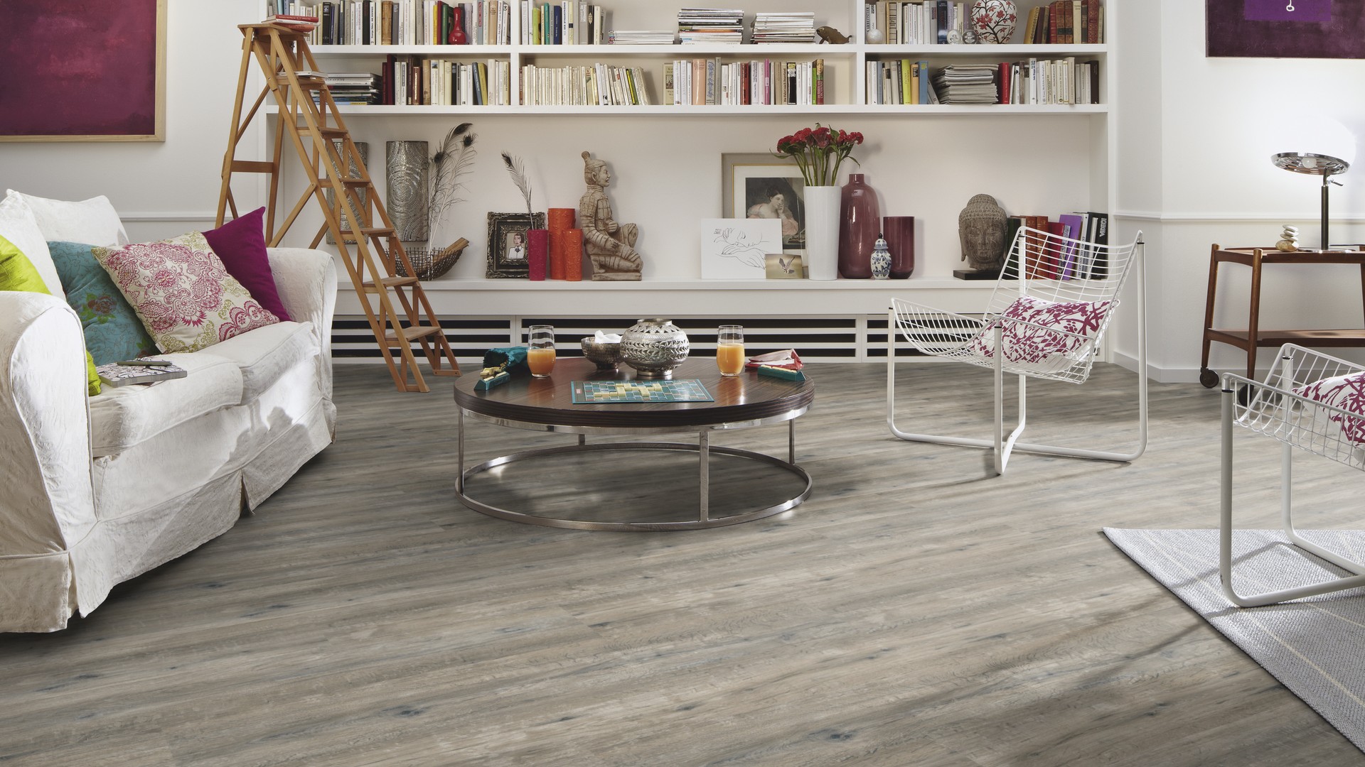 Ламинат Meister LD 250/6847 Дуб фьорд серый 1287×220×10 фото в интерьере