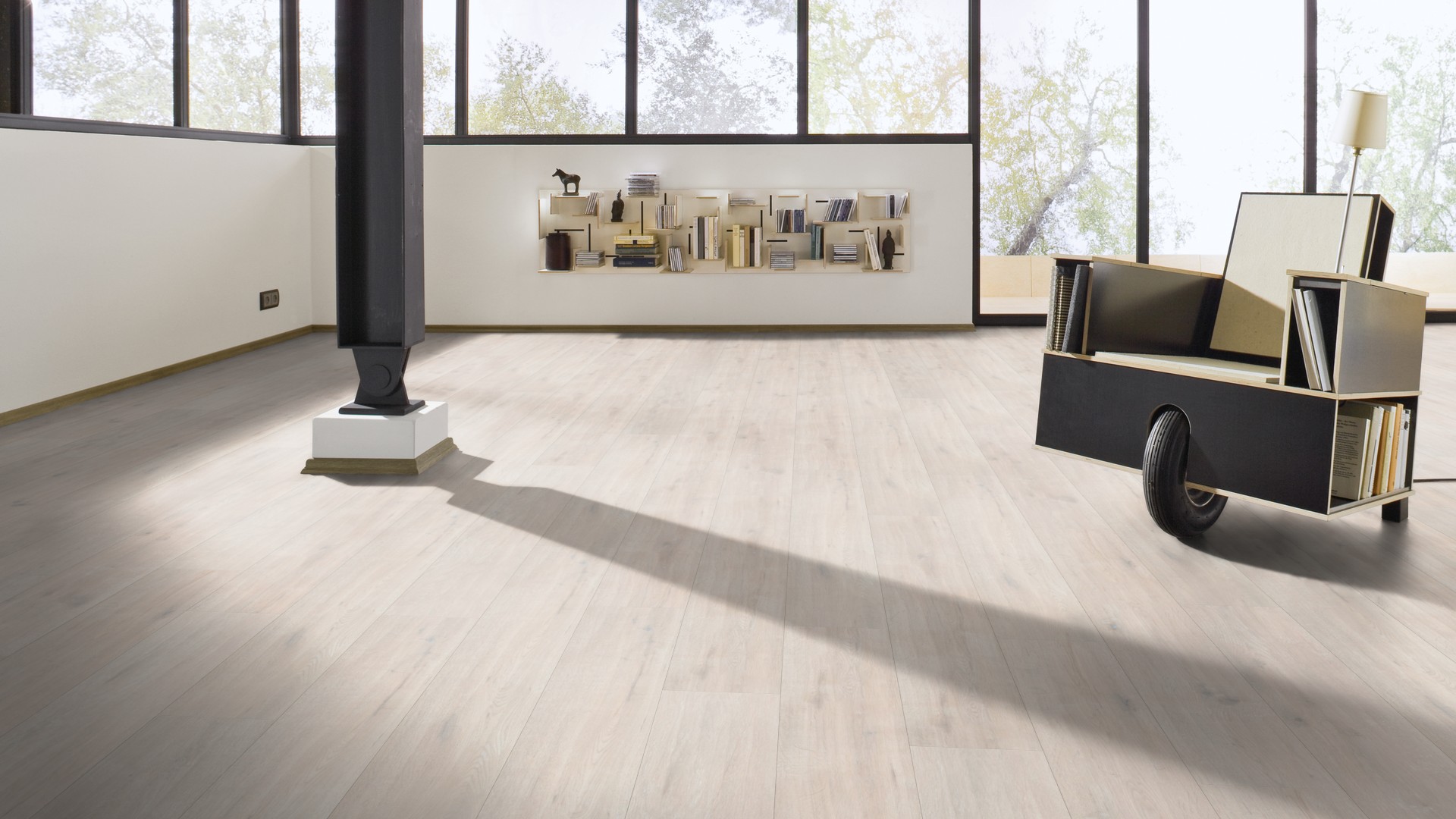 Ламинат Meister LD 250/6995 Дуб арктический белый 1287×220×10 фото в интерьере