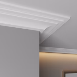 Потолочный плинтус ЛДФ под покраску Ultrawood CR 0027 2440×15×50