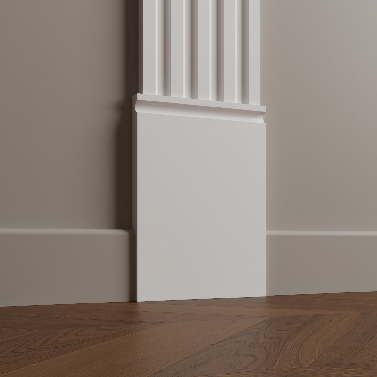 Дверной декор нижний под покраску Ultrawood D 4400 250х165×18 фото в интерьере