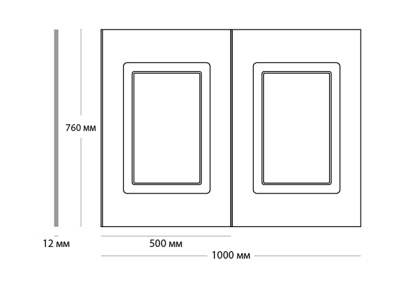 Стеновая панель под покраску Ultrawood UW 2100 1000×760×12