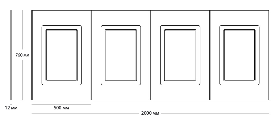 Стеновая панель под покраску Ultrawood UW 4200 2000×760×12