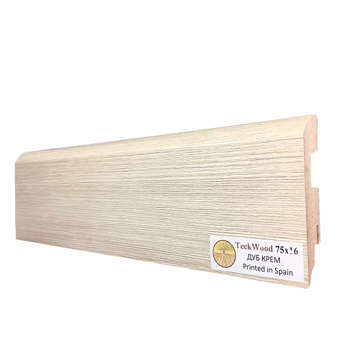 Плинтус МДФ ламинированный TeckWood Дуб Крем 2000×75×16