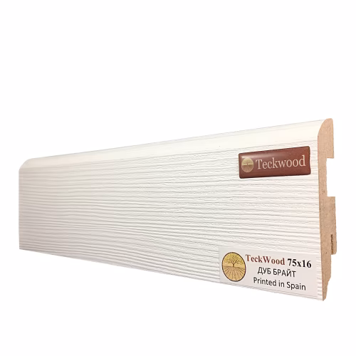 Плинтус МДФ ламинированный TeckWood Дуб Брайт 2150×75×16