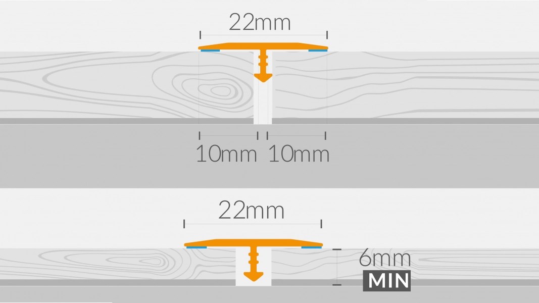 Порожек алюминиевый Т-образный Arbiton CS22 A1 Серебро 1860×22×6