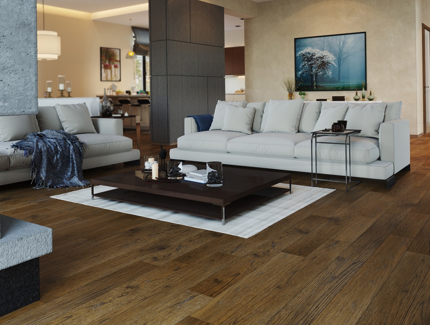 Инженерная доска Gran Parte Дуб Пинолли Pinolli 006 прайм-селект 500−1500×155×15 фото в интерьере