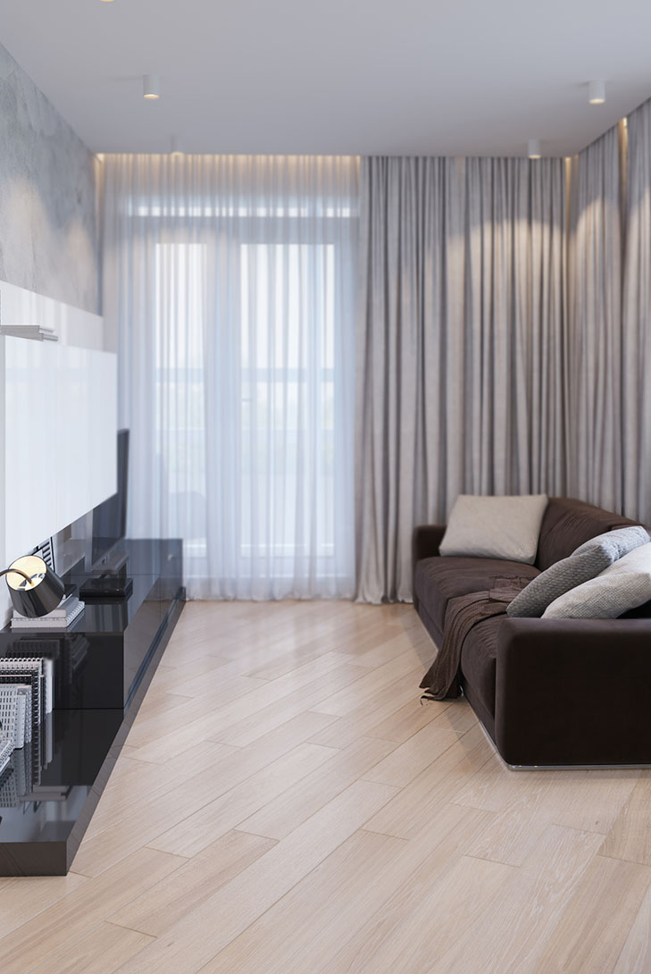 Инженерная доска Gran Parte Дуб Крема Crema 013 элит 500−1500×155×15 фото в интерьере