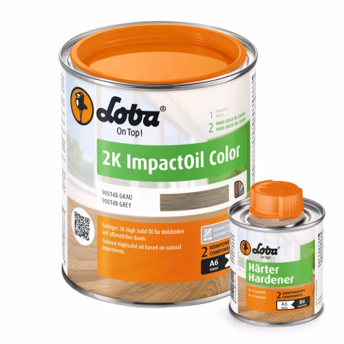 Цветное двухкомпонентное масло Loba HS 2K ImpactOil Color грэй 0,75 л