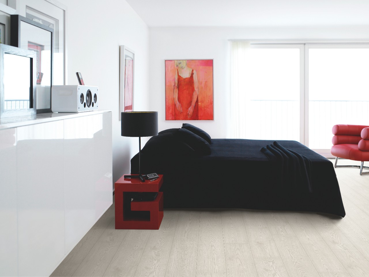 Ламинат Pergo Uppsala Pro Дуб вековой серый L1249-05032 1200×190×8 фото в интерьере