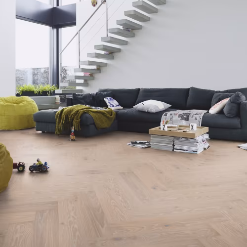 Паркетная доска Meister PS 500 Residence Дуб витал Белоснежный 8803 елка 710×142×13