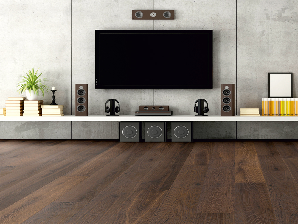 Паркетная доска Hain Ambient Oak Smoked Rawoptic 2200×195×15 фото в интерьере