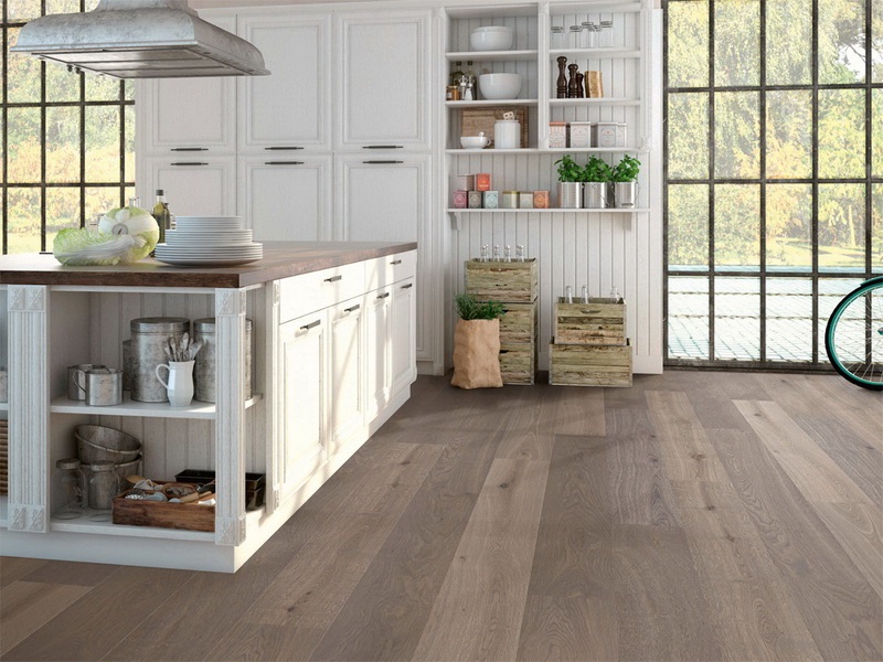 Паркетная доска Hain Ambient Oak Vintage Diamondgrey 2200×195×15 фото в интерьере