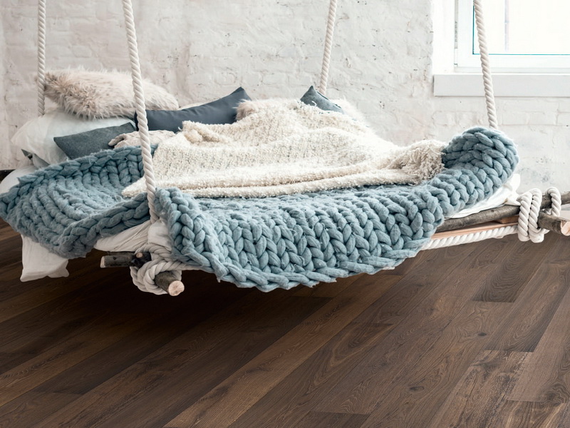 Паркетная доска Hain Ambient Oak Carbongrey 2200×195×15 фото в интерьере