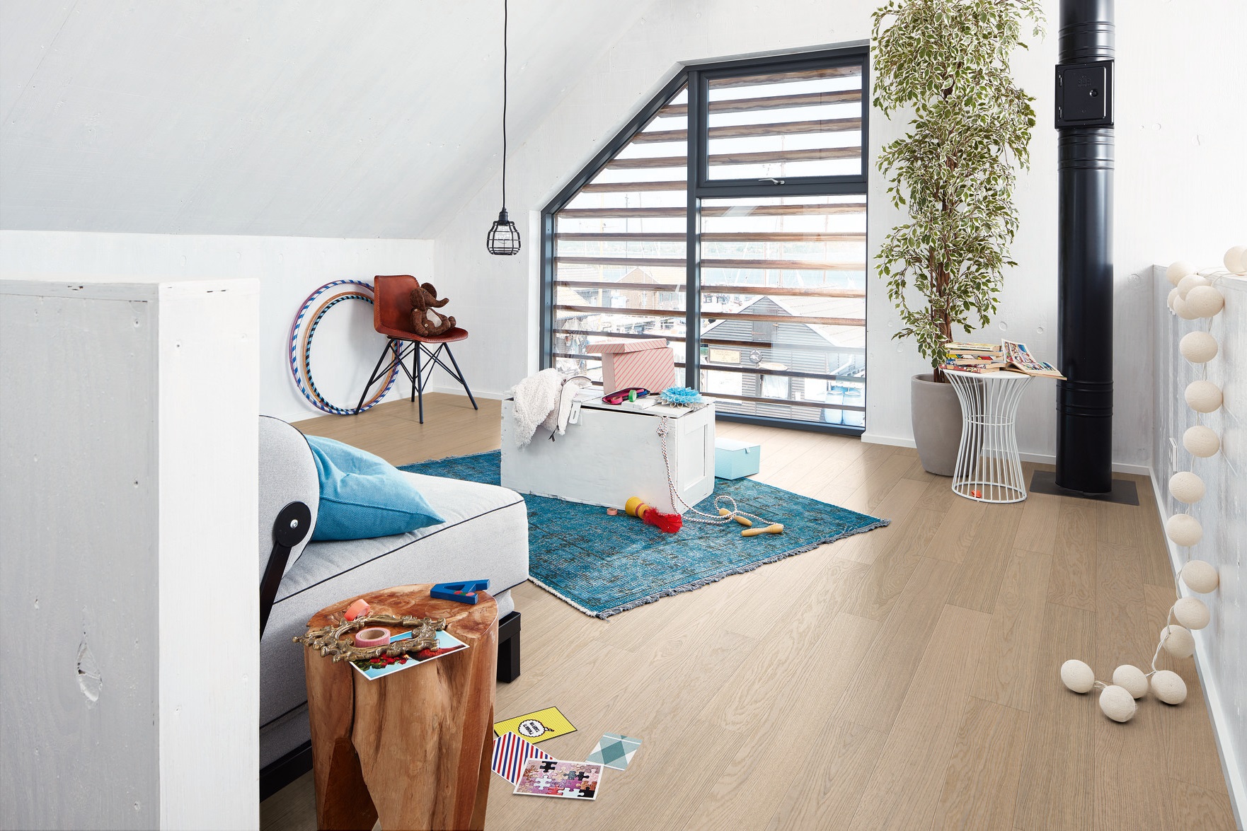 Паркетная доска Meister PS 300 Residence Дуб гармония Жемчужный 8816 1187×142×13 фото в интерьере