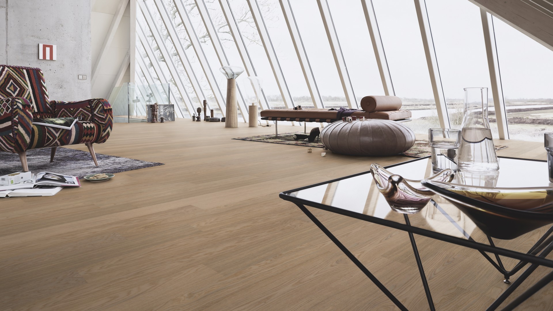 Паркетная доска Meister PS 300 Residence Дуб гармония Жемчужный 8816 1187×142×13 фото в интерьере