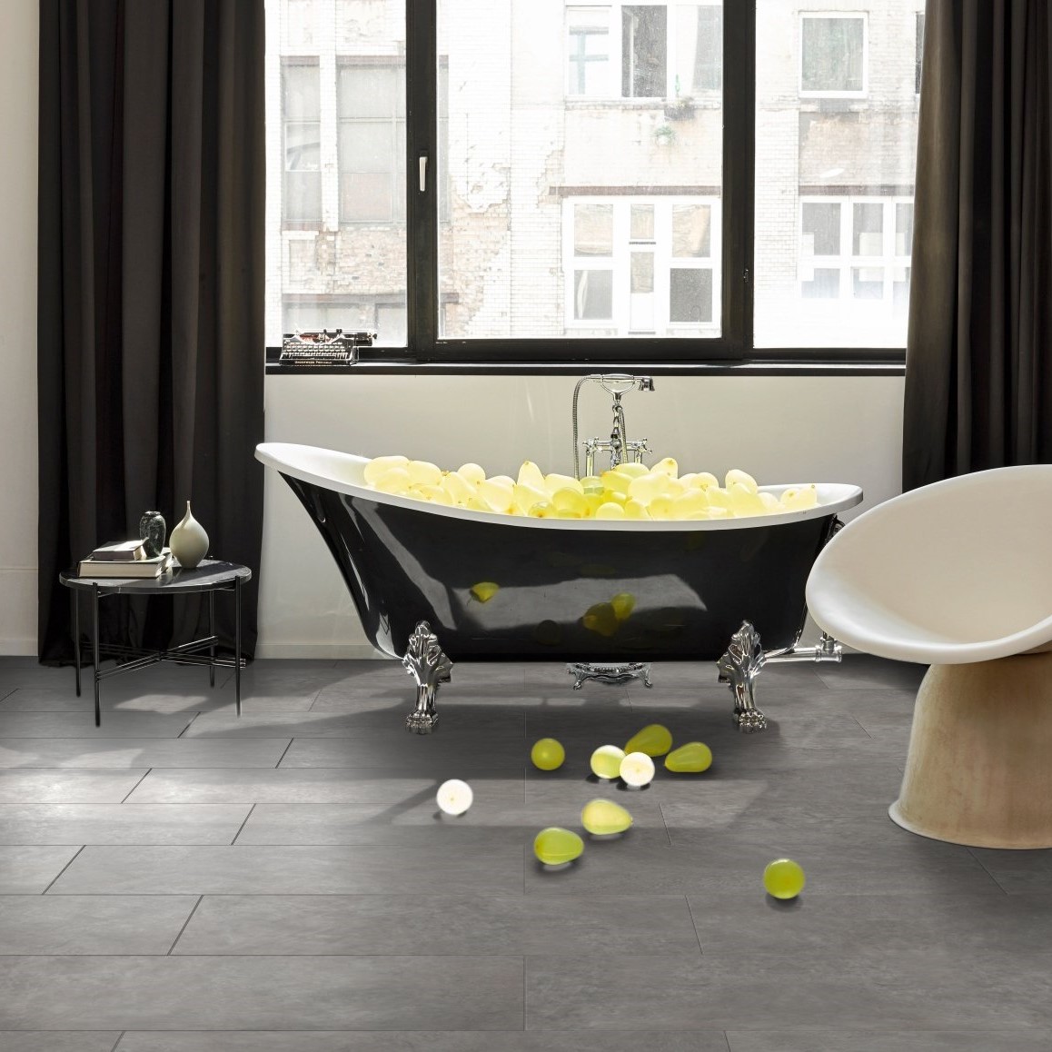 Ламинат Parador Trendtime 5 Бетон темно-серый 1743596 853×400×8 фото в интерьере