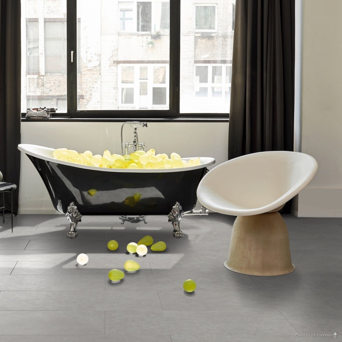 Ламинат Parador Trendtime 5 Бетон светло-серый с орнаментом 1743597 853×400×8 фото в интерьере