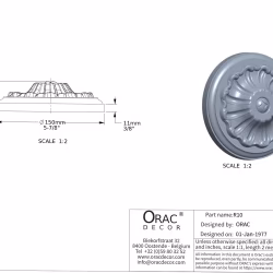 Потолочная розетка под покраску Orac Decor R10 15см
