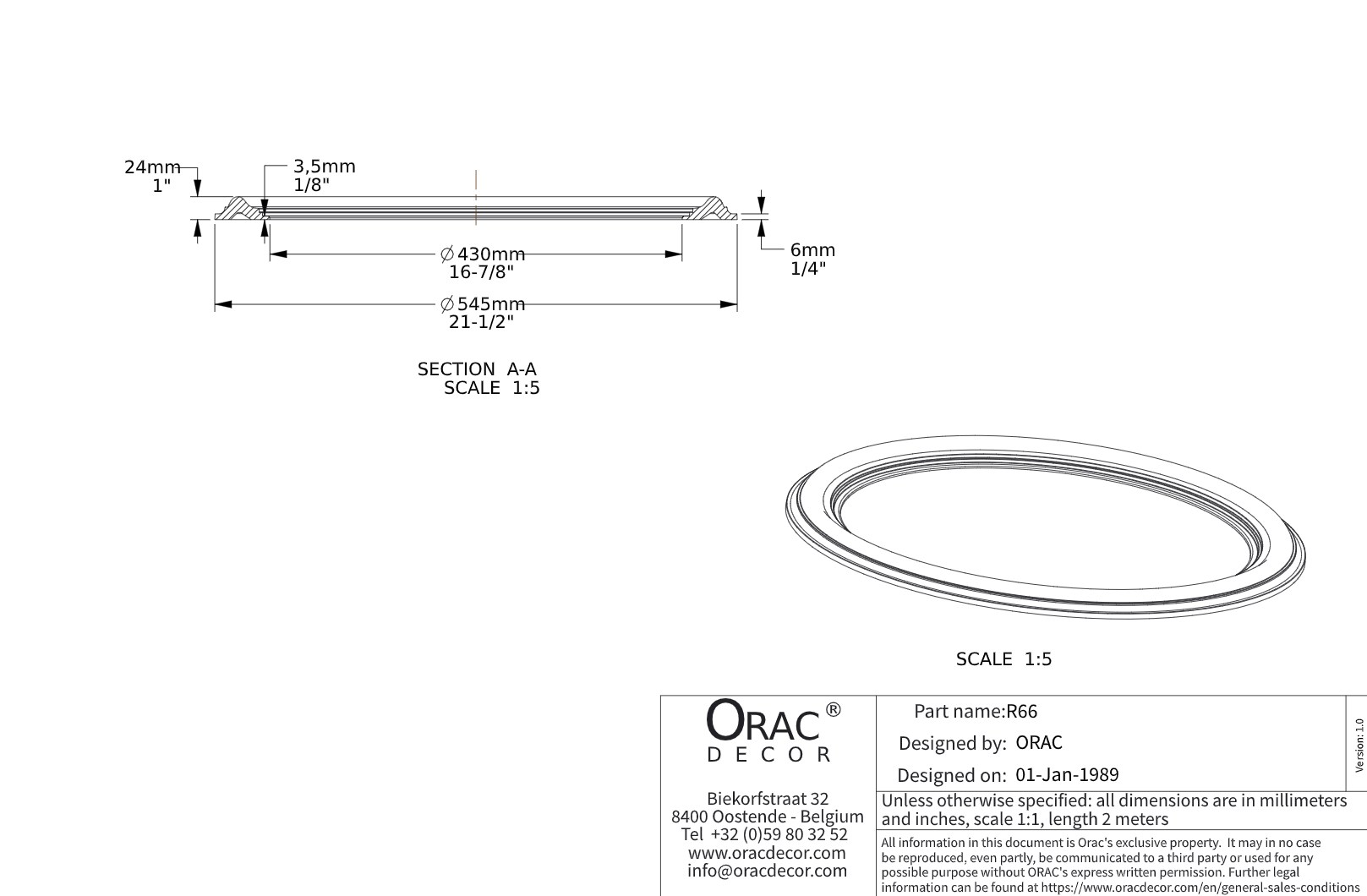 Потолочная розетка под покраску Orac Decor R66 54,5см