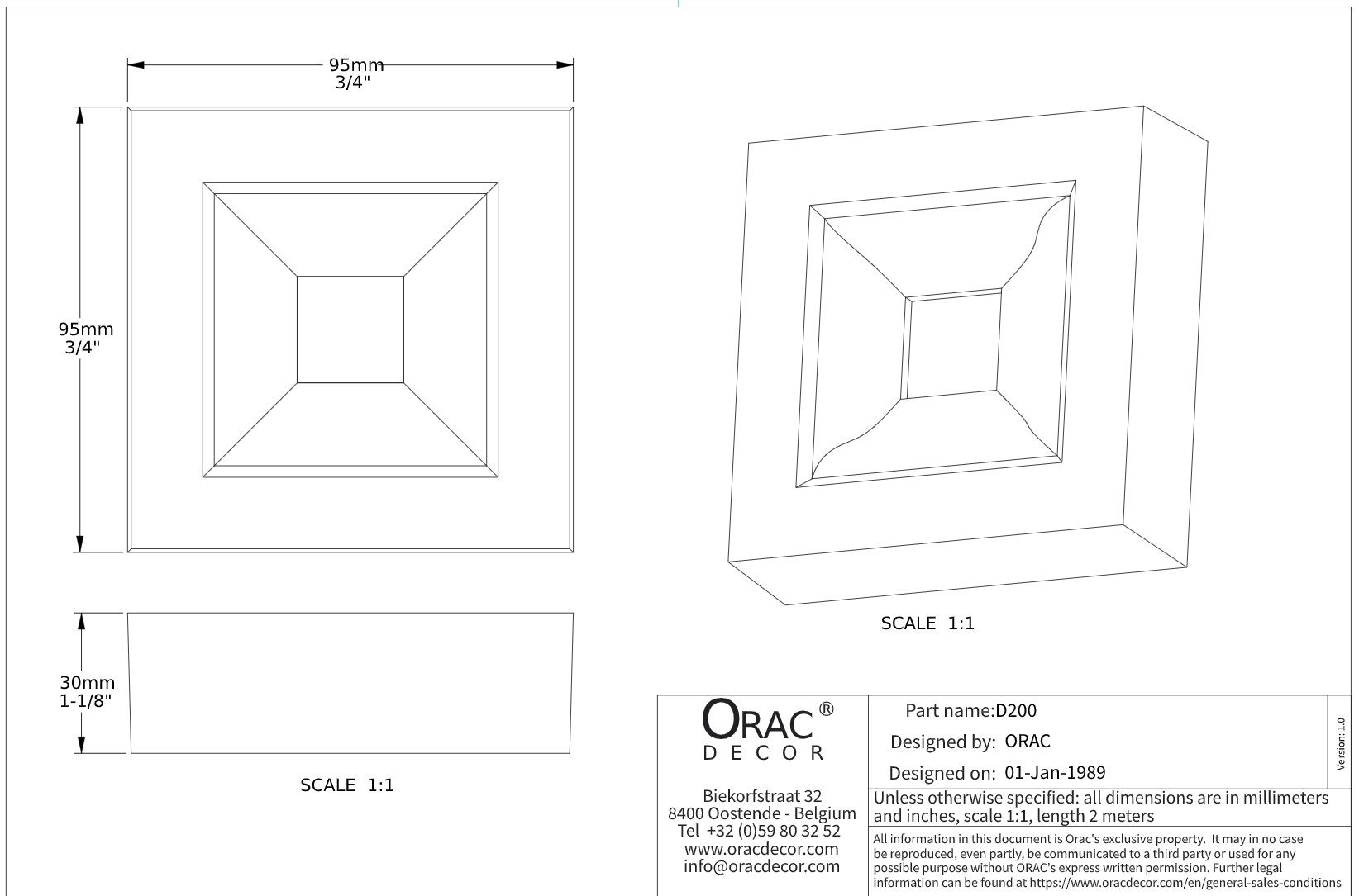 Дверной декор верхний под покраску Orac Decor D200