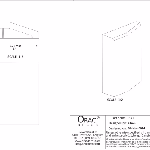 Дверной декор нижний под покраску Orac Decor D330LR